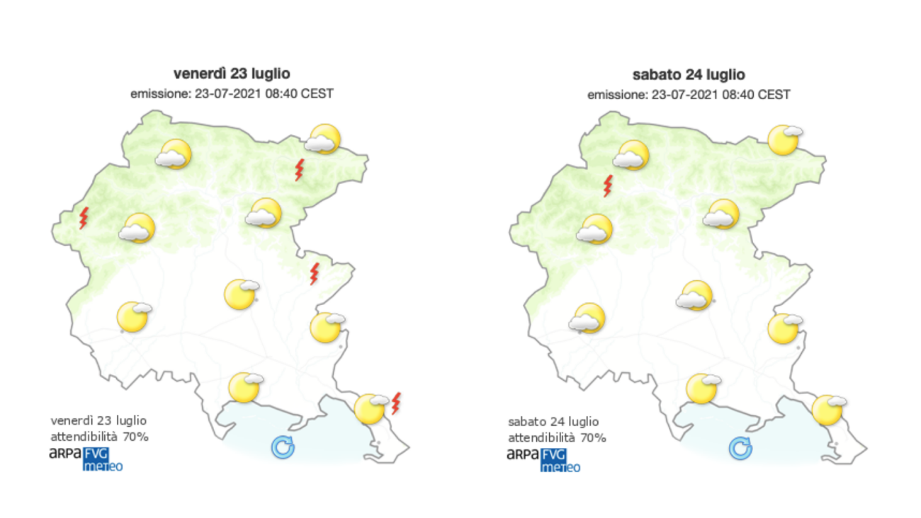 Copertina per Meteo, weekend segnato dal caldo sul Goriziano, atteso Scirocco sulla costa
